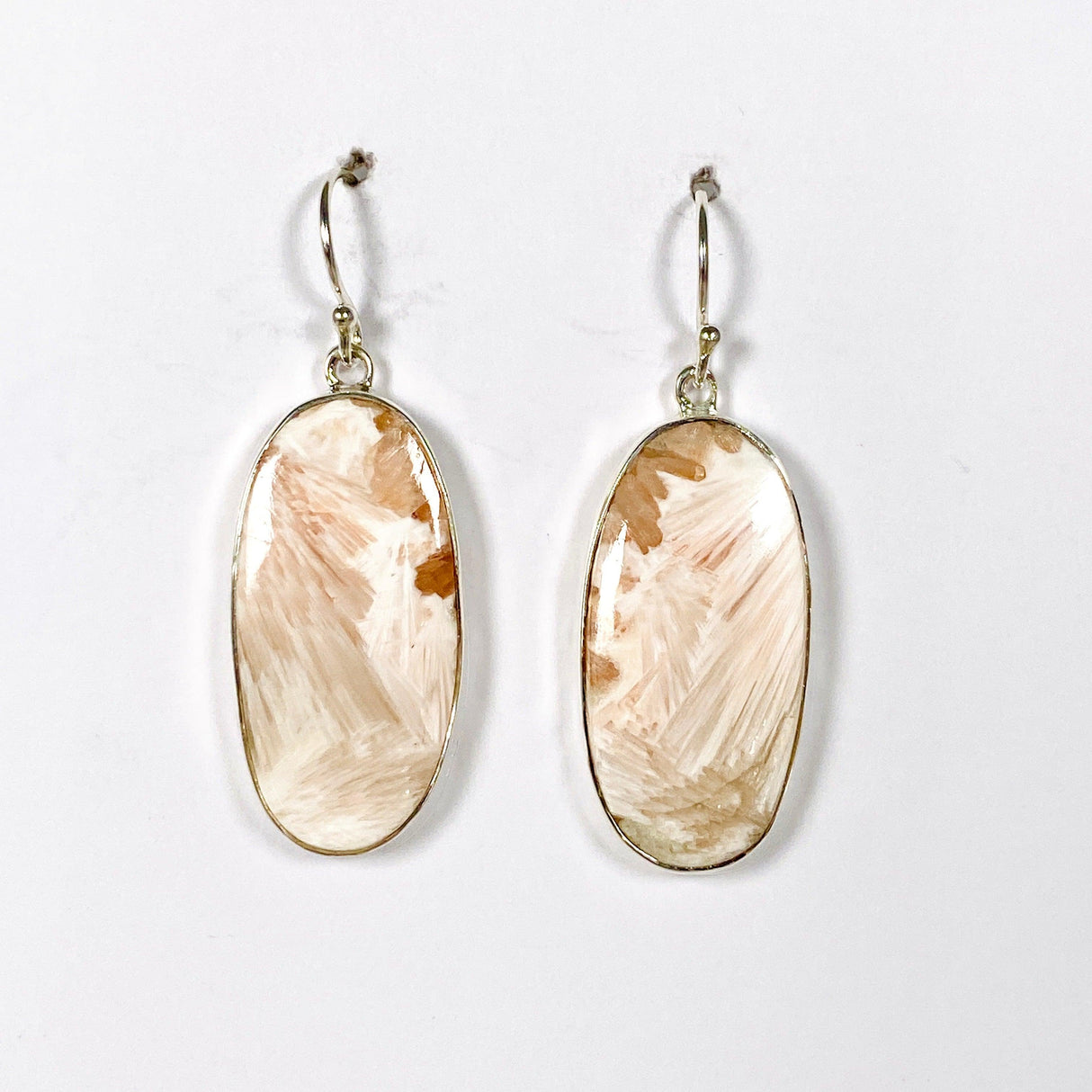 Scolecite oval earrings KEGJ1323