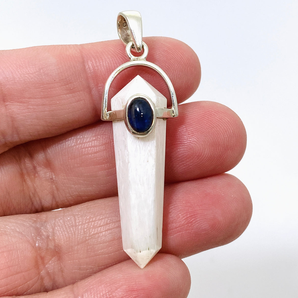 Scolecite Point Pendant with Kyanite Accent stone PPGJ1013