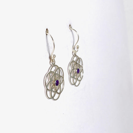 Seed of Life earring with Amethyst SSE24 - Nature's Magick