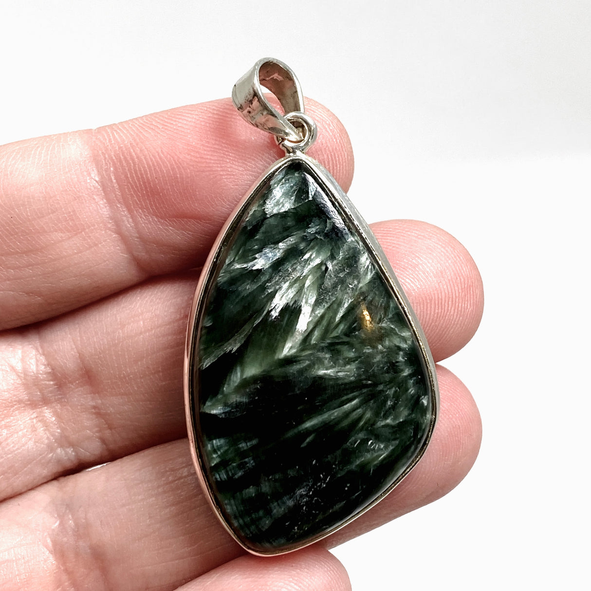 Seraphinite Freeform Cabochon Pendant THP-36