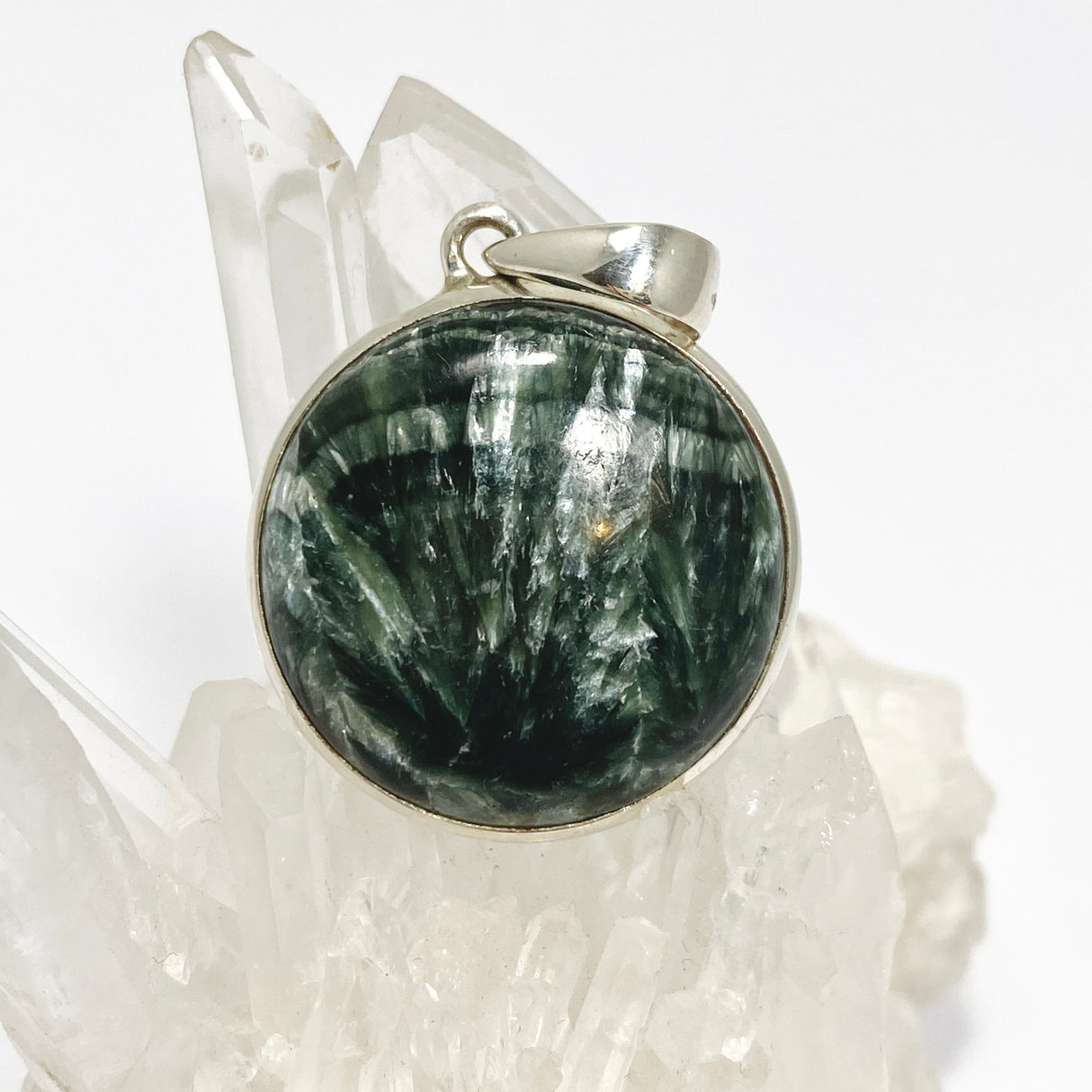 Seraphinite Round Cabochon Pendant PPGJ990
