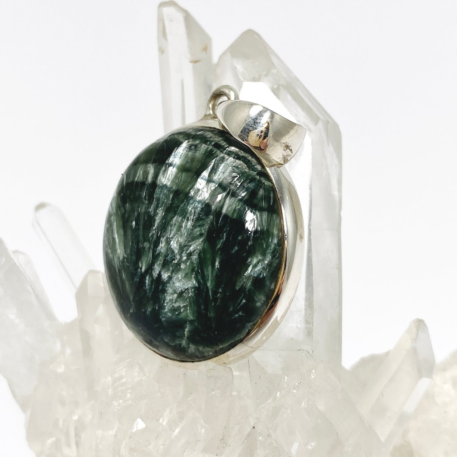 Seraphinite Round Cabochon Pendant PPGJ990
