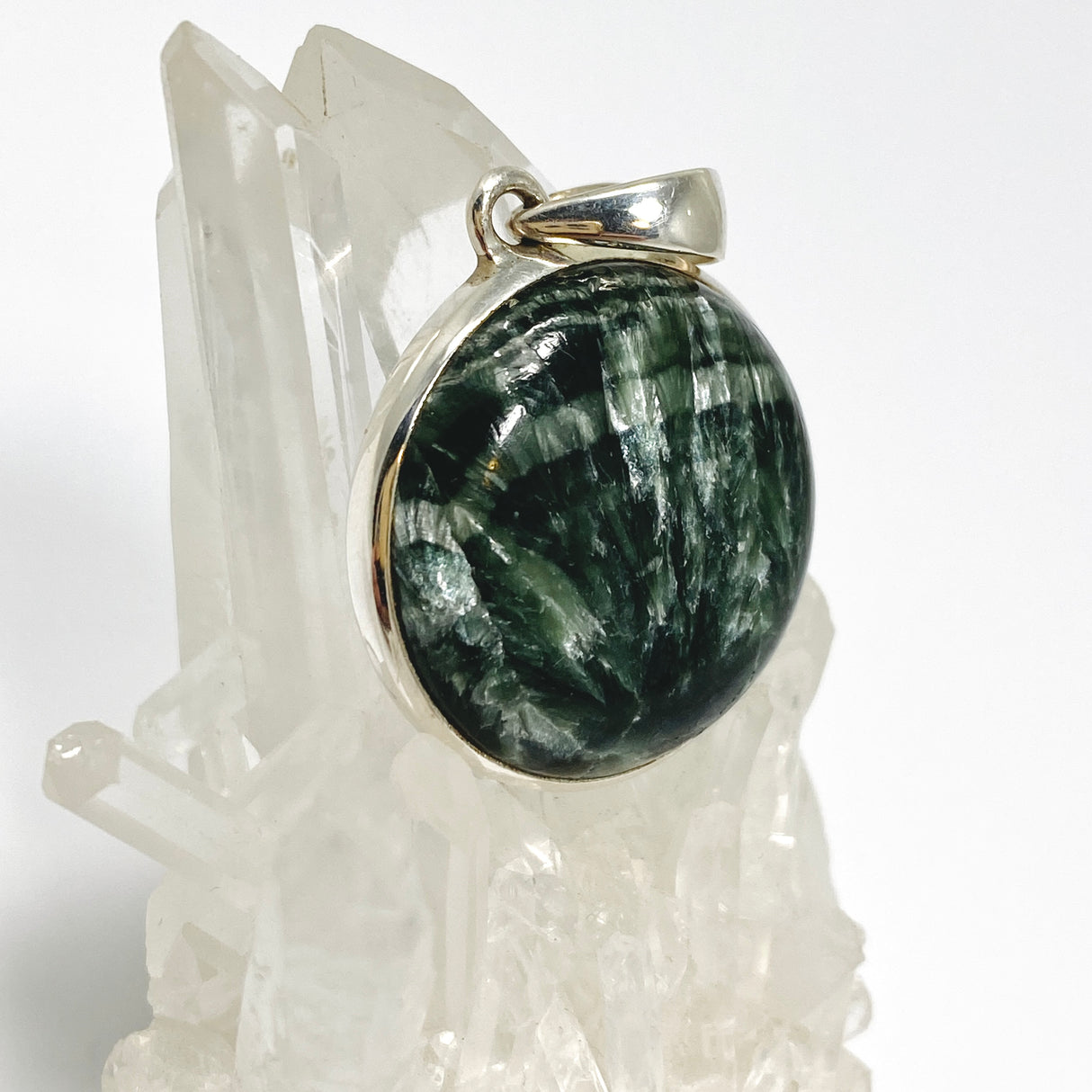 Seraphinite Round Cabochon Pendant PPGJ990