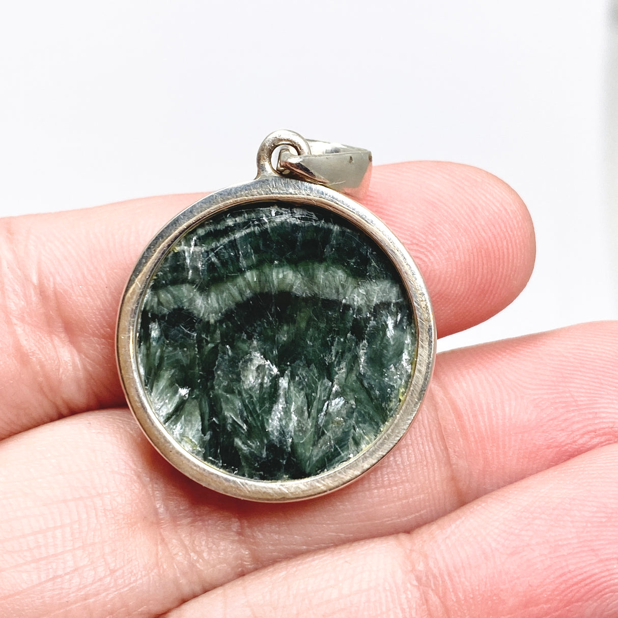 Seraphinite Round Cabochon Pendant PPGJ990