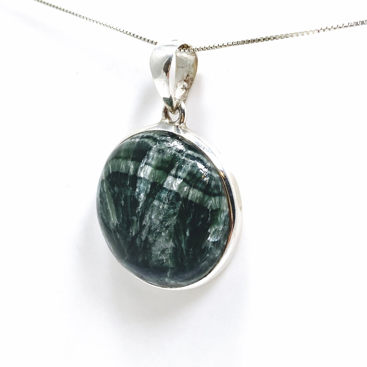 Seraphinite Round Cabochon Pendant PPGJ990