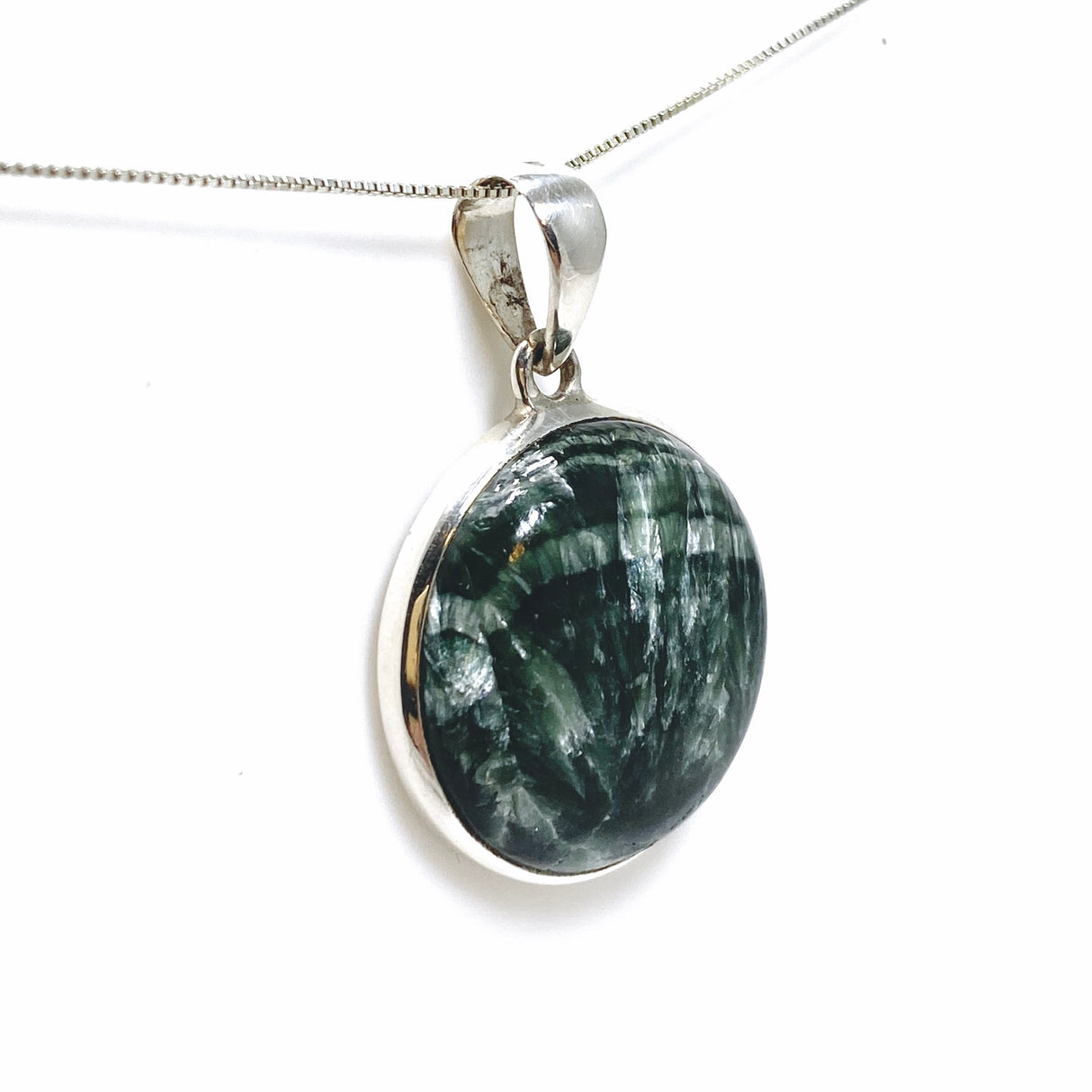 Seraphinite Round Cabochon Pendant PPGJ990