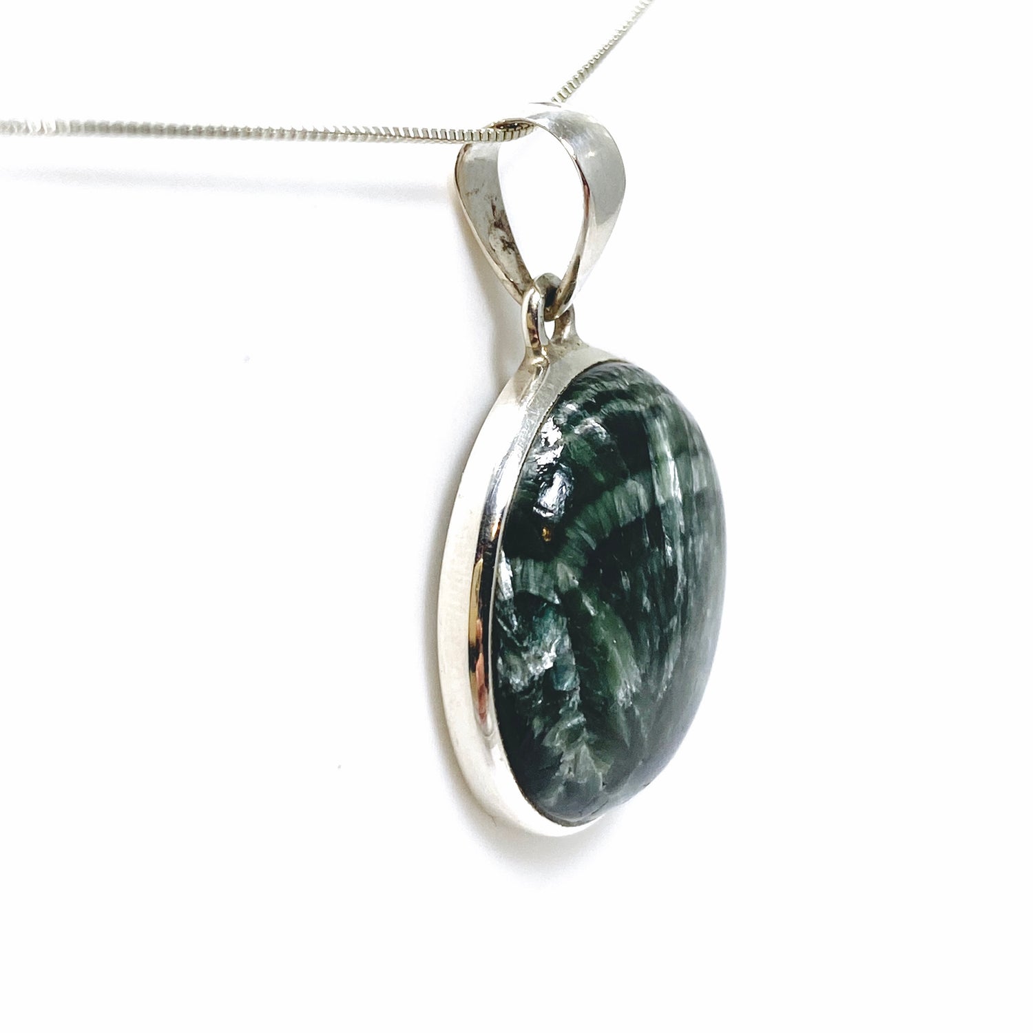 Seraphinite Round Cabochon Pendant PPGJ990
