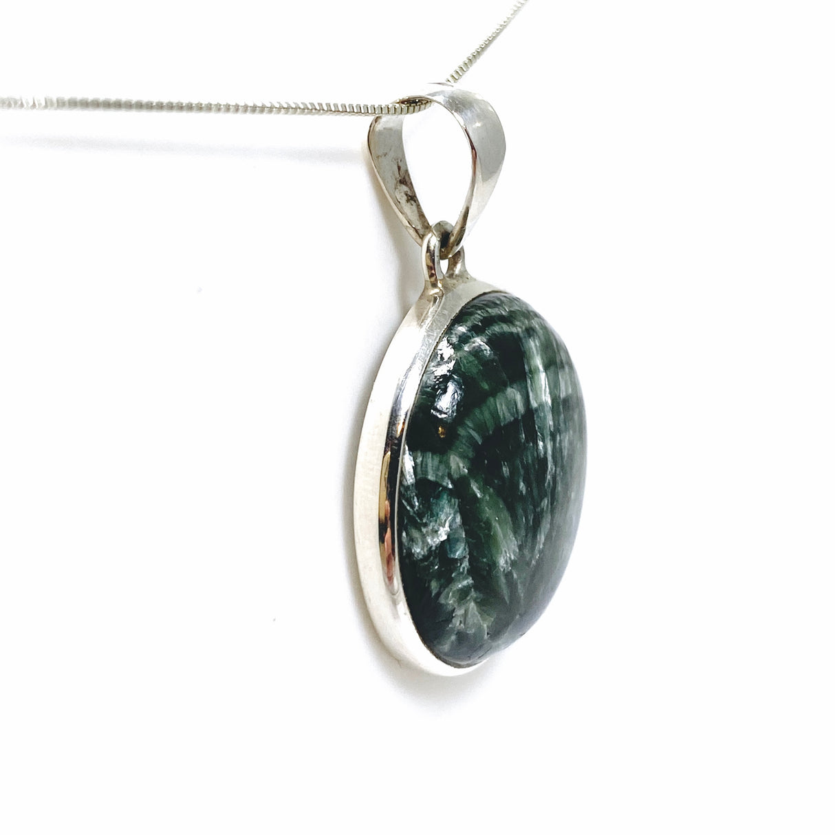 Seraphinite Round Cabochon Pendant PPGJ990