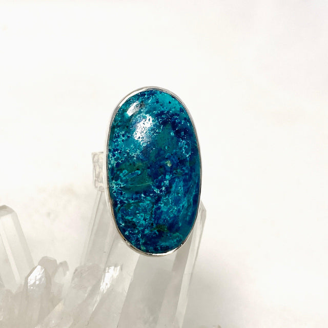 Shattuckite Oval Ring with a Hammered Band Size 8.5 KRGJ3229 - Nature's Magick