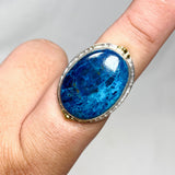 Shattuckite Oval Ring with Brass Accents Size 9 KRGJ3227 - Nature's Magick