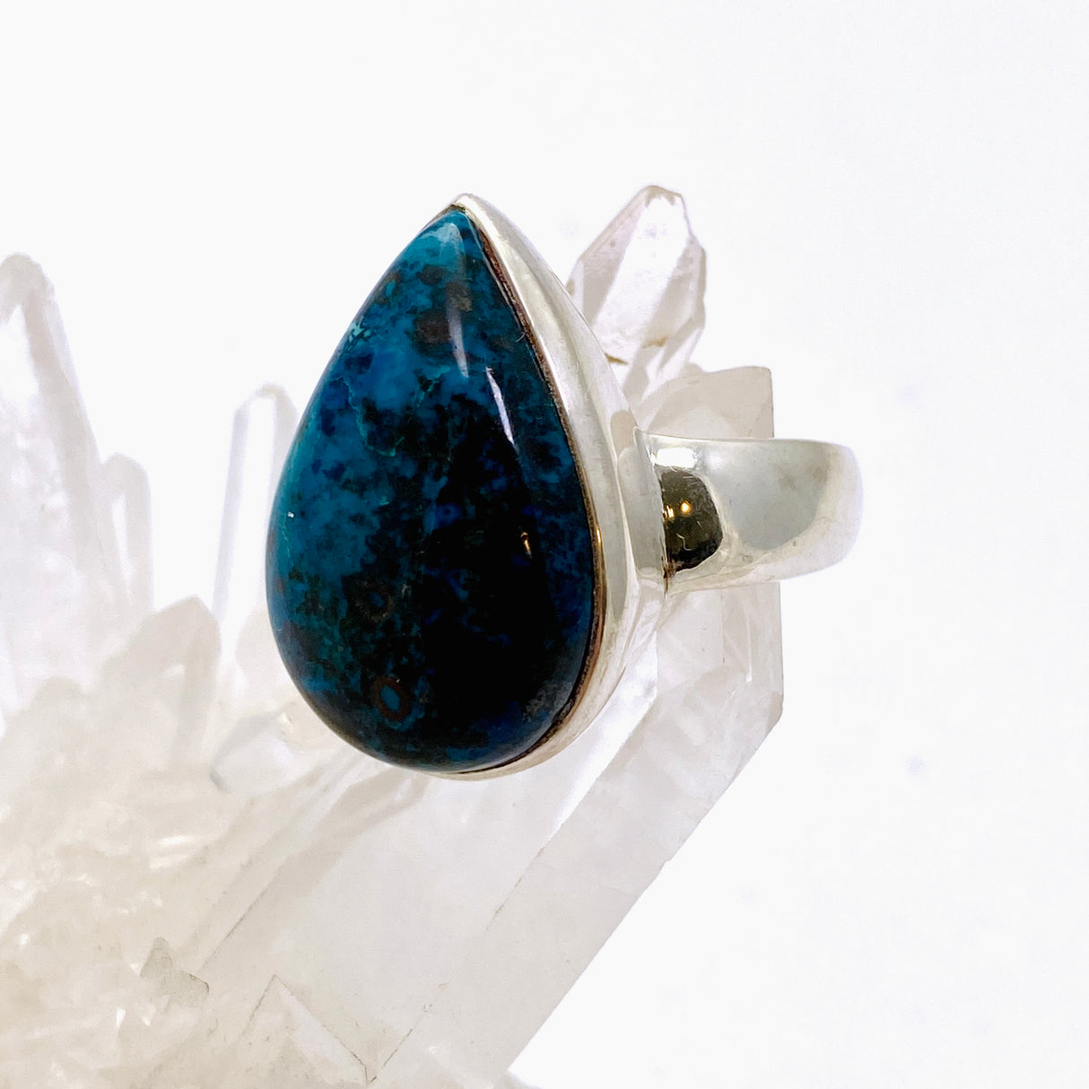 Shattuckite Teardrop Cabochon Ring Size 12 PRGJ855