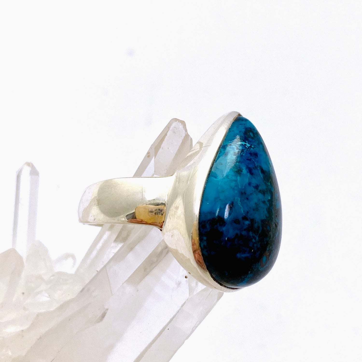 Shattuckite Teardrop Cabochon Ring Size 12 PRGJ855