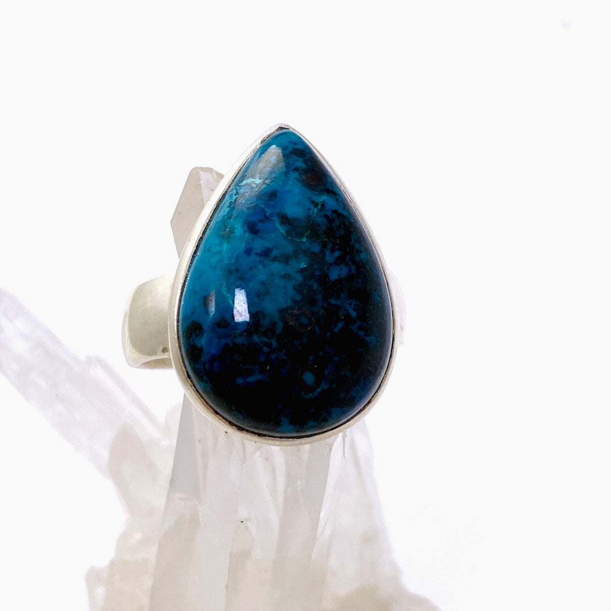 Shattuckite Teardrop Cabochon Ring Size 12 PRGJ855