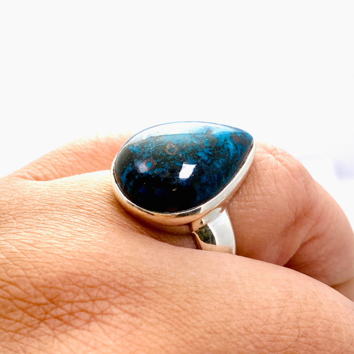 Shattuckite Teardrop Cabochon Ring Size 12 PRGJ855