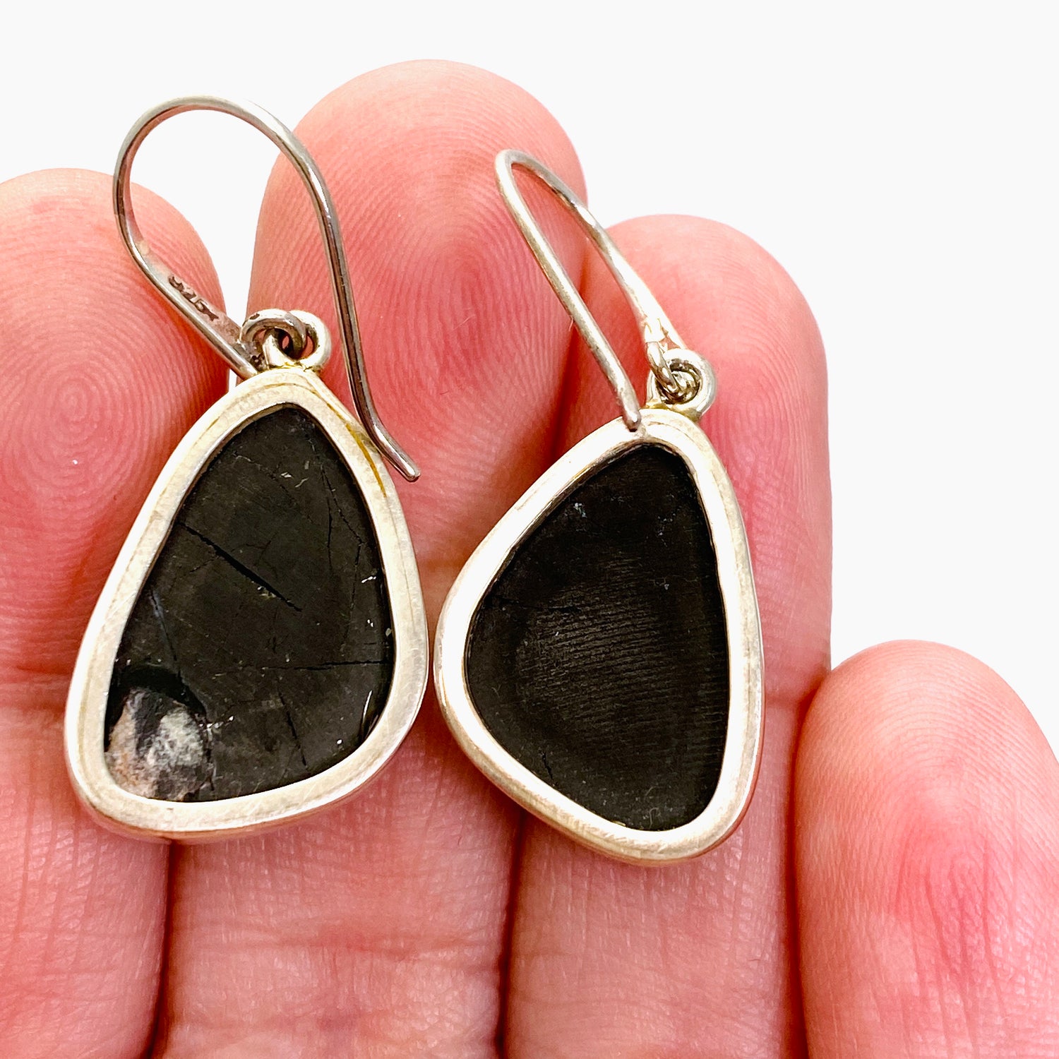 Shungite Freeform Raw Earrings PEGJ264