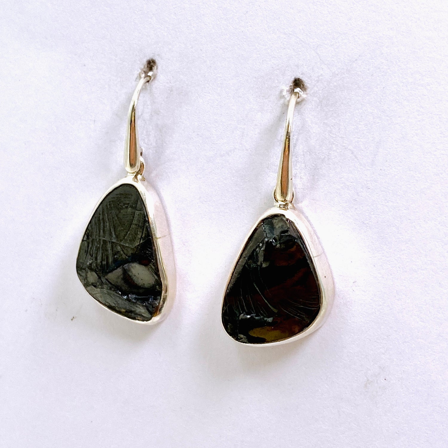 Shungite Freeform Raw Earrings PEGJ264
