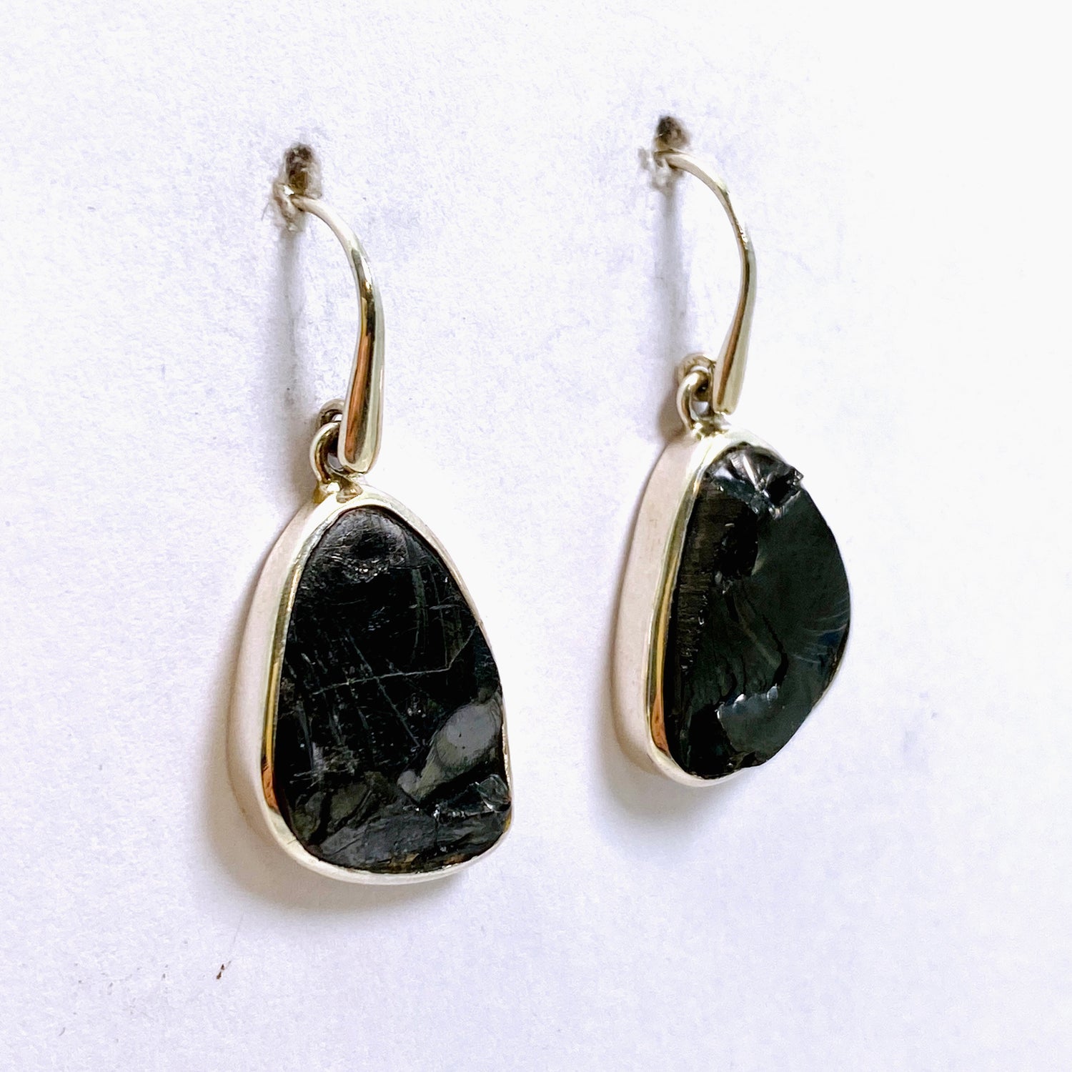Shungite Freeform Raw Earrings PEGJ264