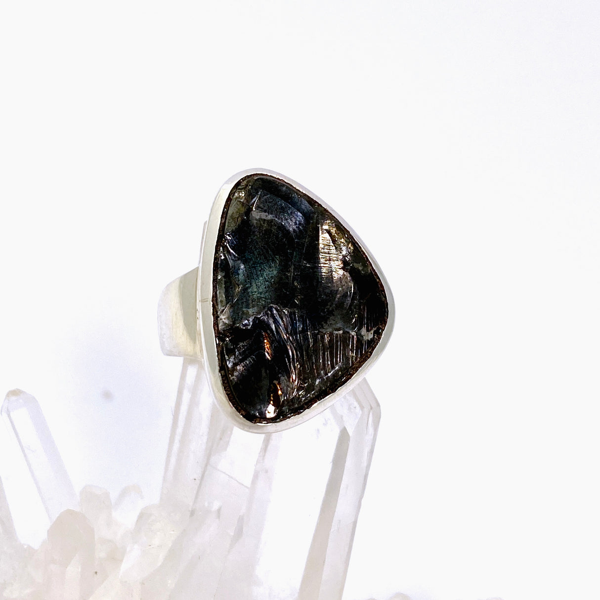 Shungite Freeform Raw Ring Size 8.5 PRGJ788