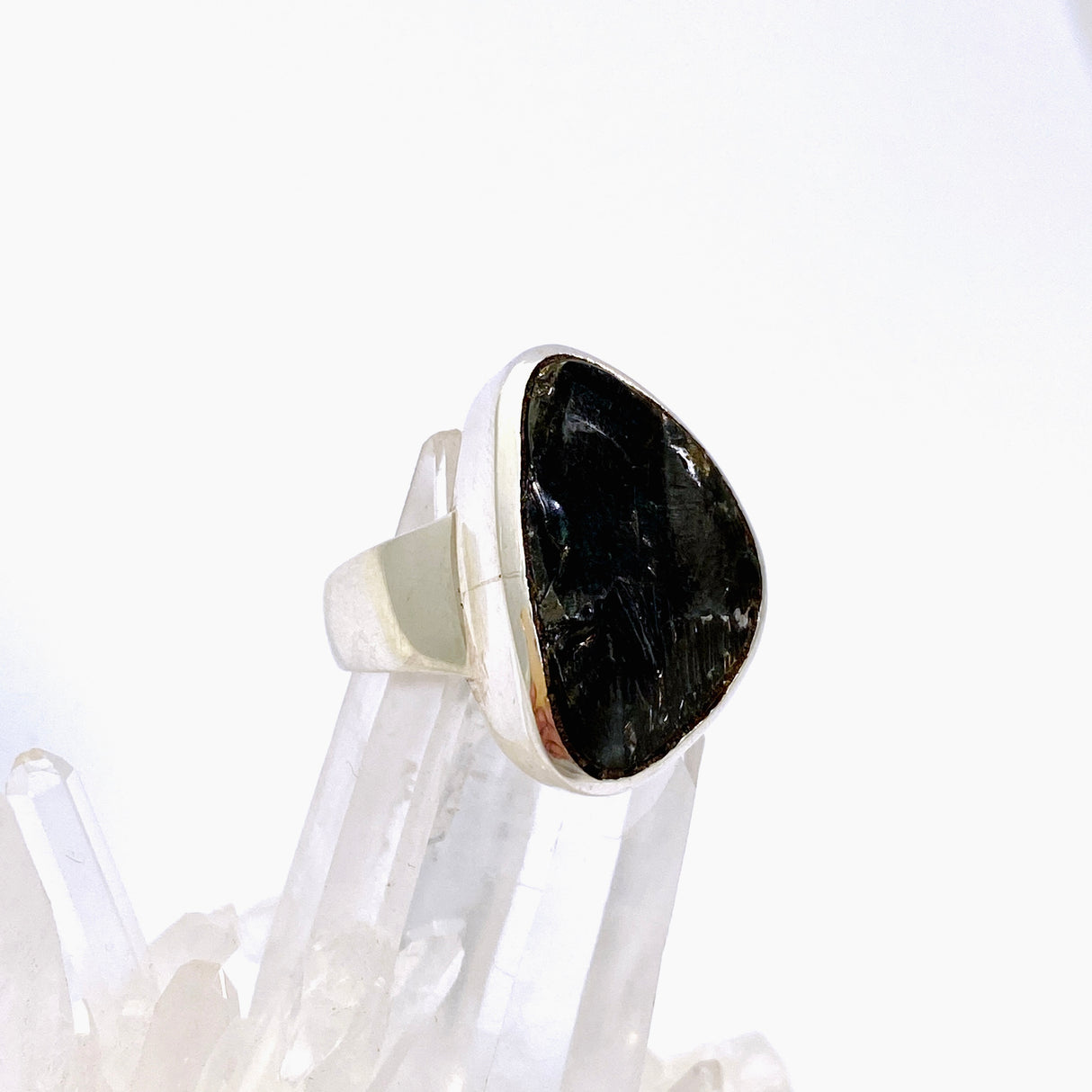 Shungite Freeform Raw Ring Size 8.5 PRGJ788