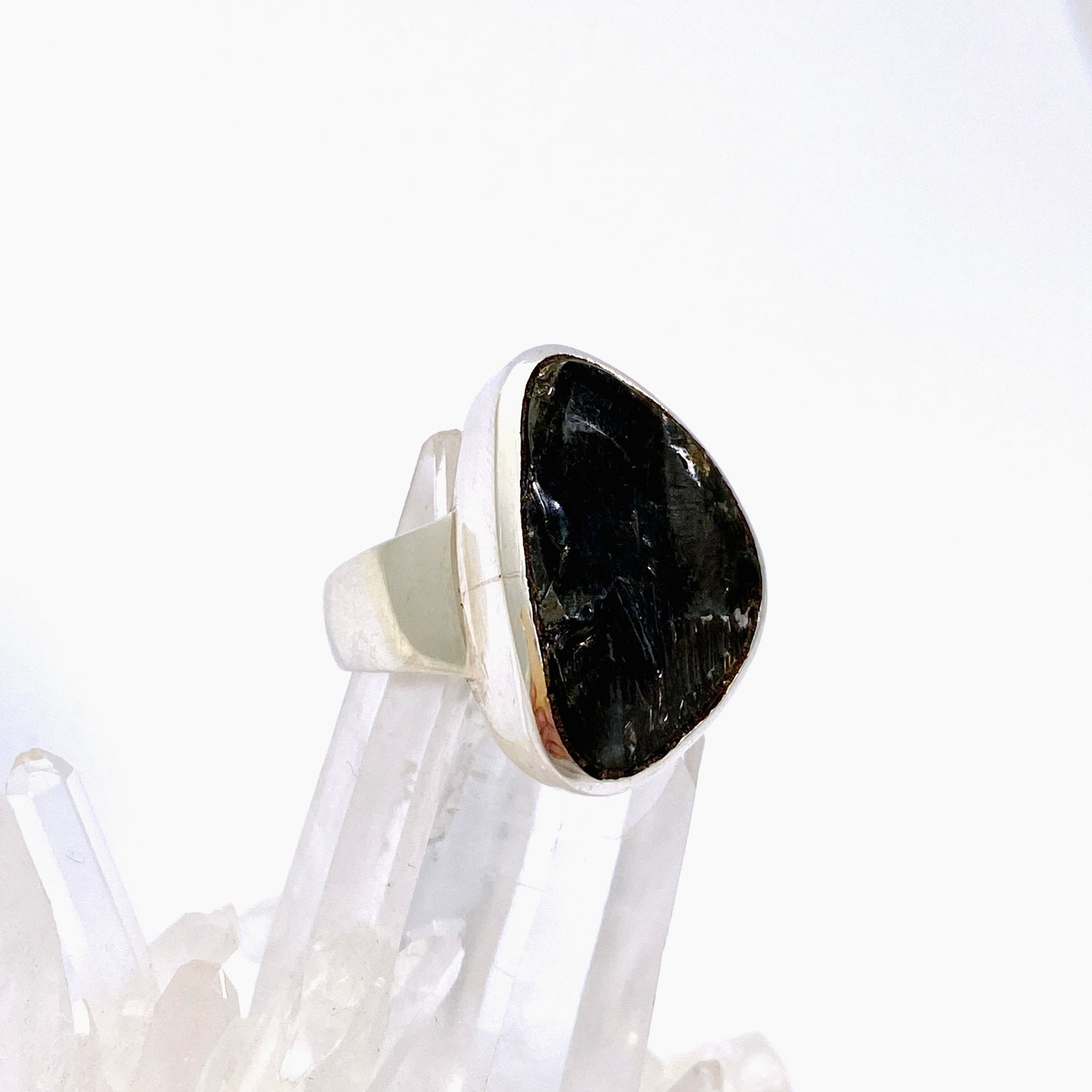 Shungite Freeform Raw Ring Size 8.5 PRGJ788
