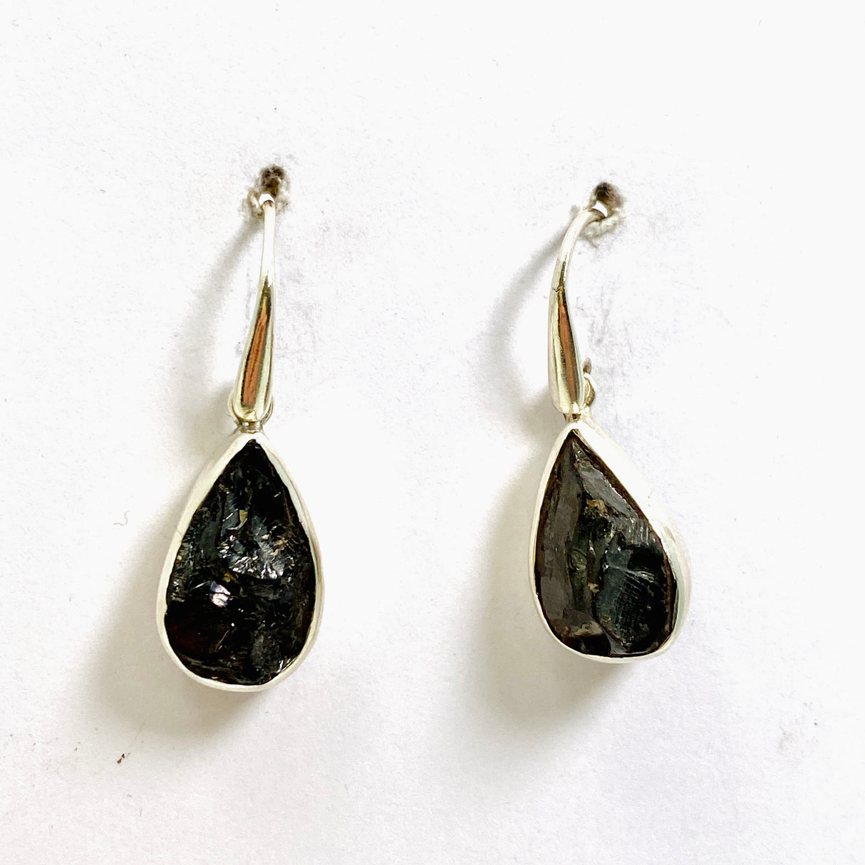 Shungite Teardrop Raw Earrings PEGJ263