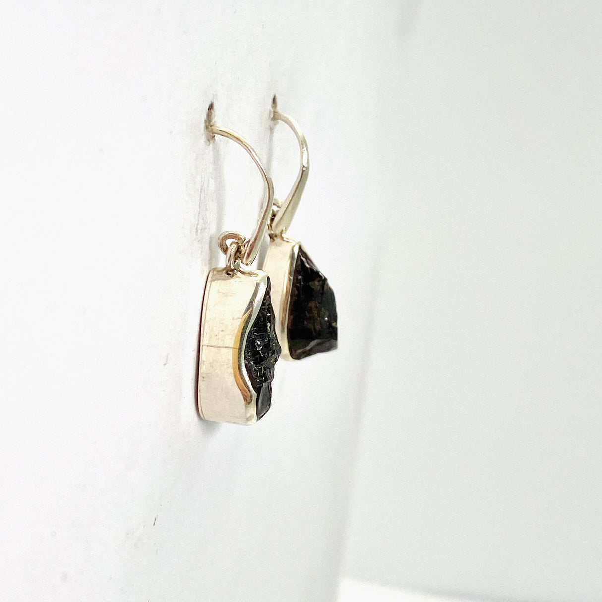Shungite Teardrop Raw Earrings PEGJ263