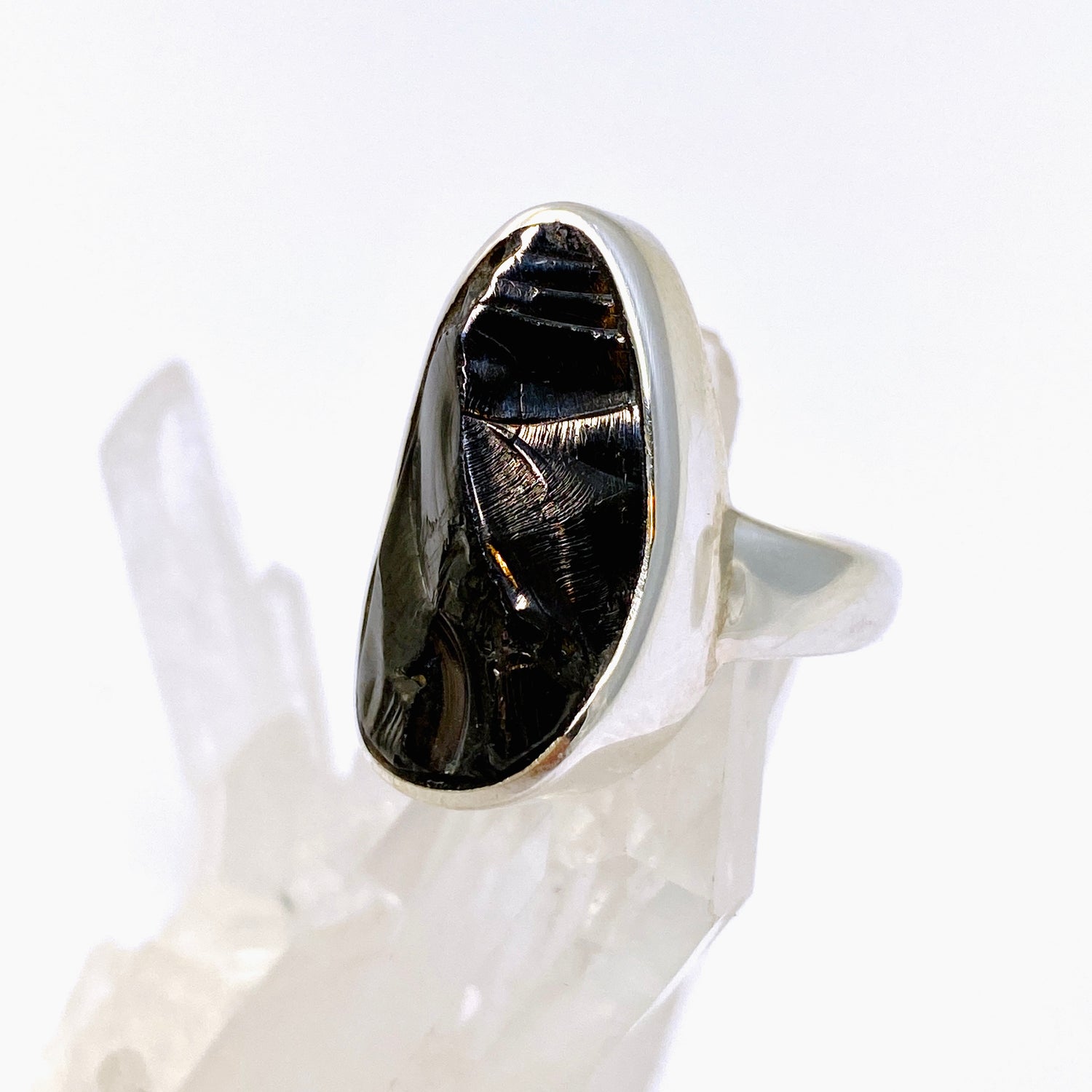 Shungite Teardrop Raw Ring Size 7 PRGJ791