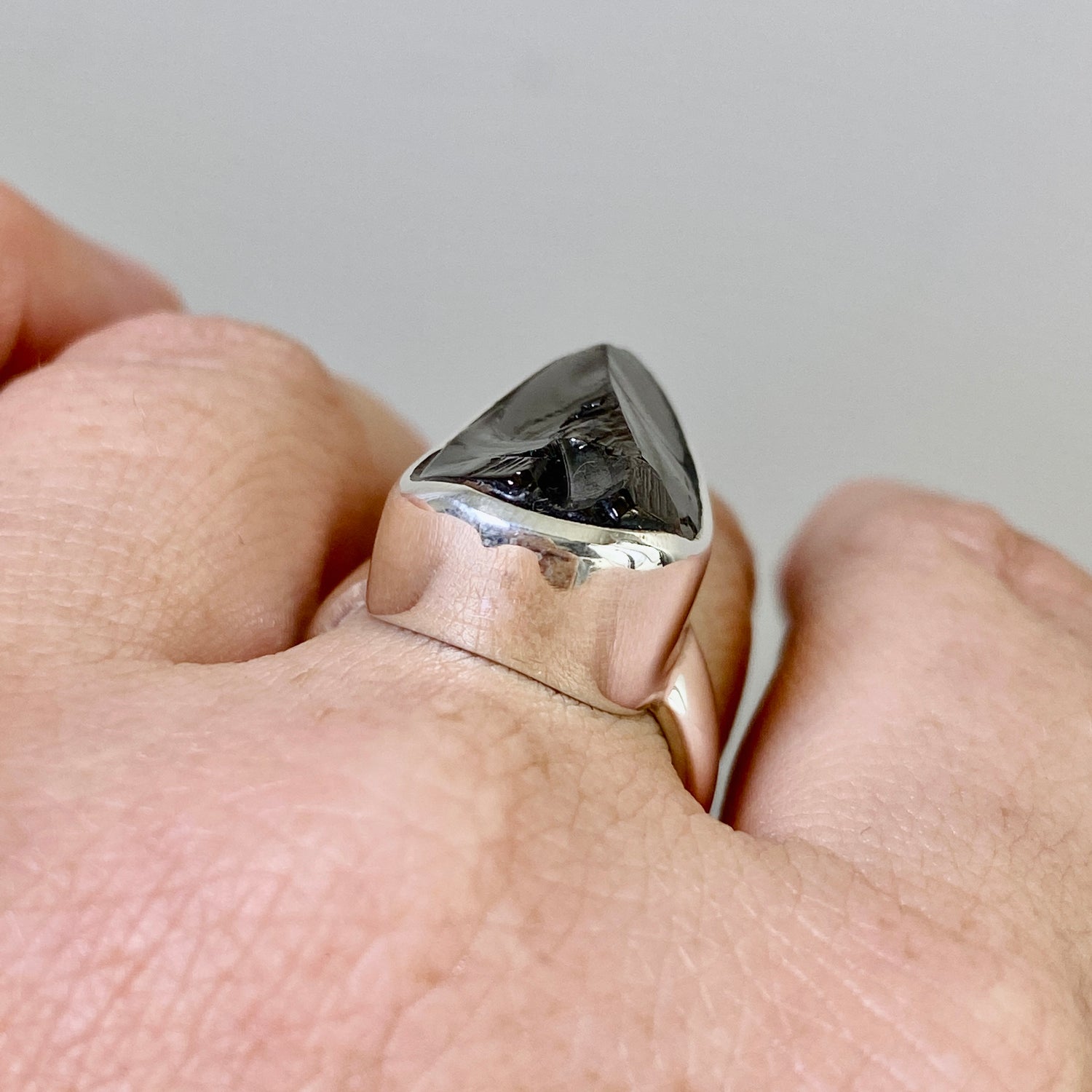Shungite Teardrop Raw Ring Size 7 PRGJ791