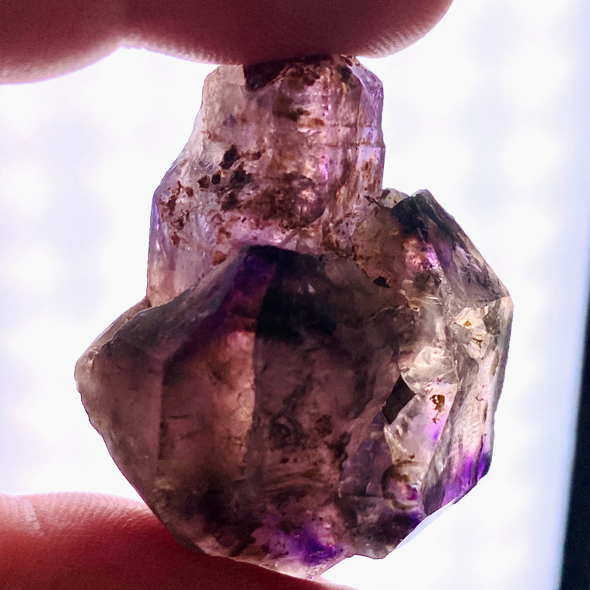 Smokey Amethyst with Inclusions Sceptre Crystal (like Super Seven and Brandberg) CR3734