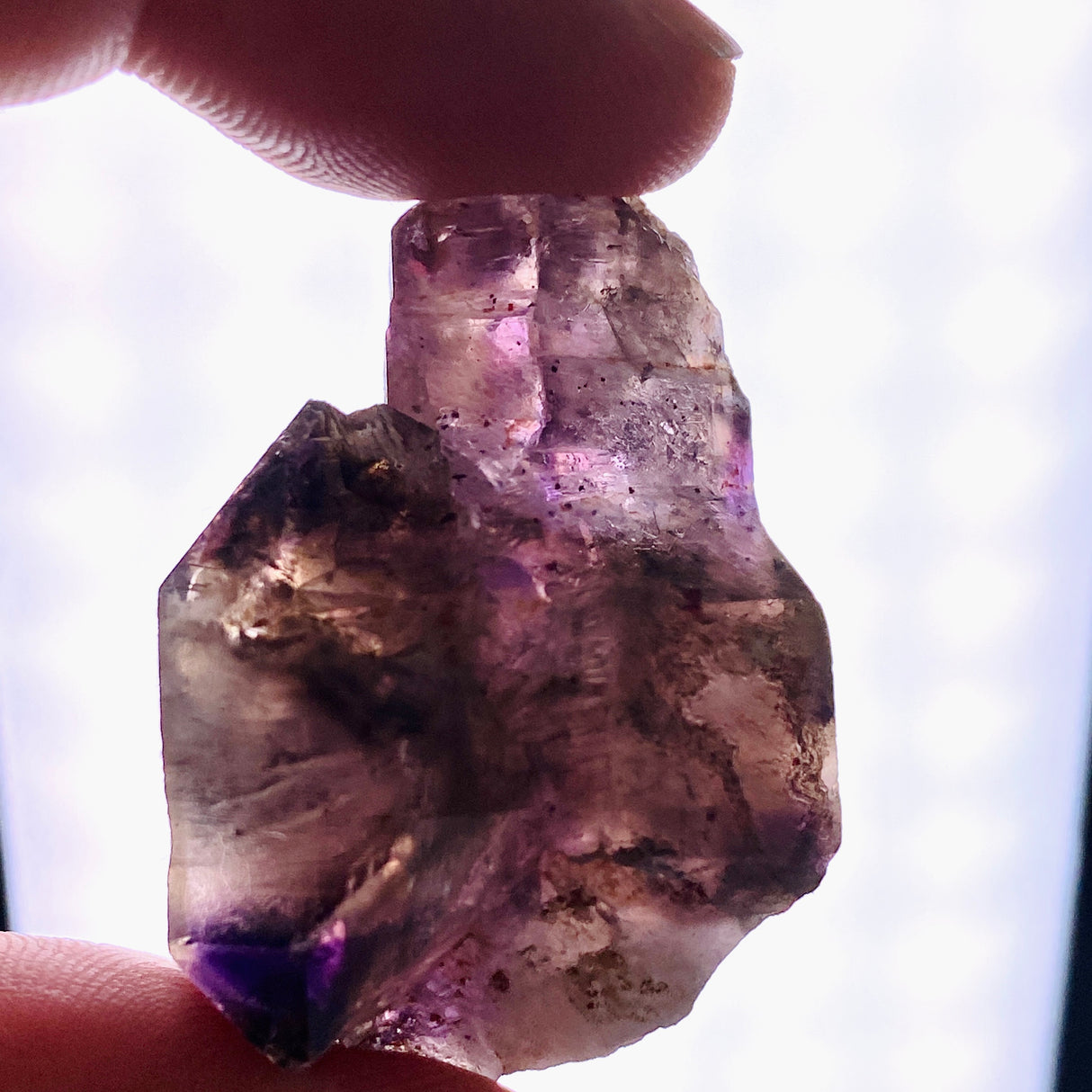 Smokey Amethyst with Inclusions Sceptre Crystal (like Super Seven and Brandberg) CR3734