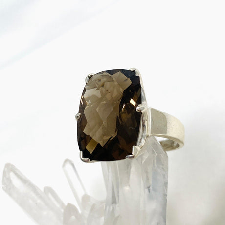 Smokey Quartz Faceted Rectangular Ring Size 12 PRGJ422 - Nature's Magick