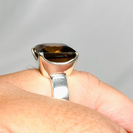 Smokey Quartz Faceted Square Ring Size 11 PRGJ423 - Nature's Magick