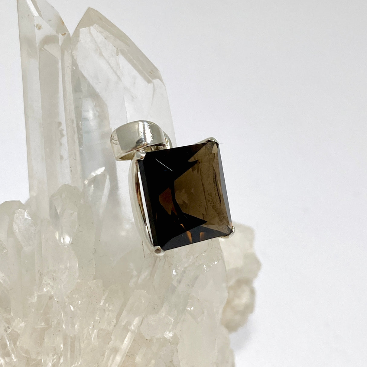 Smokey Quartz Square Faceted Pendant PPGJ1318