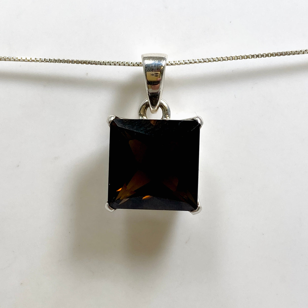 Smokey Quartz Square Faceted Pendant PPGJ1318