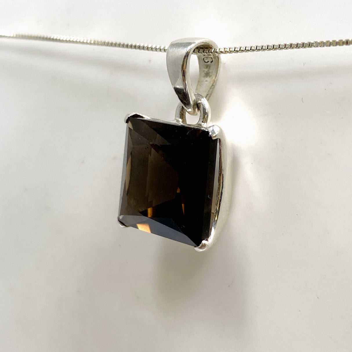 Smokey Quartz Square Faceted Pendant PPGJ1318