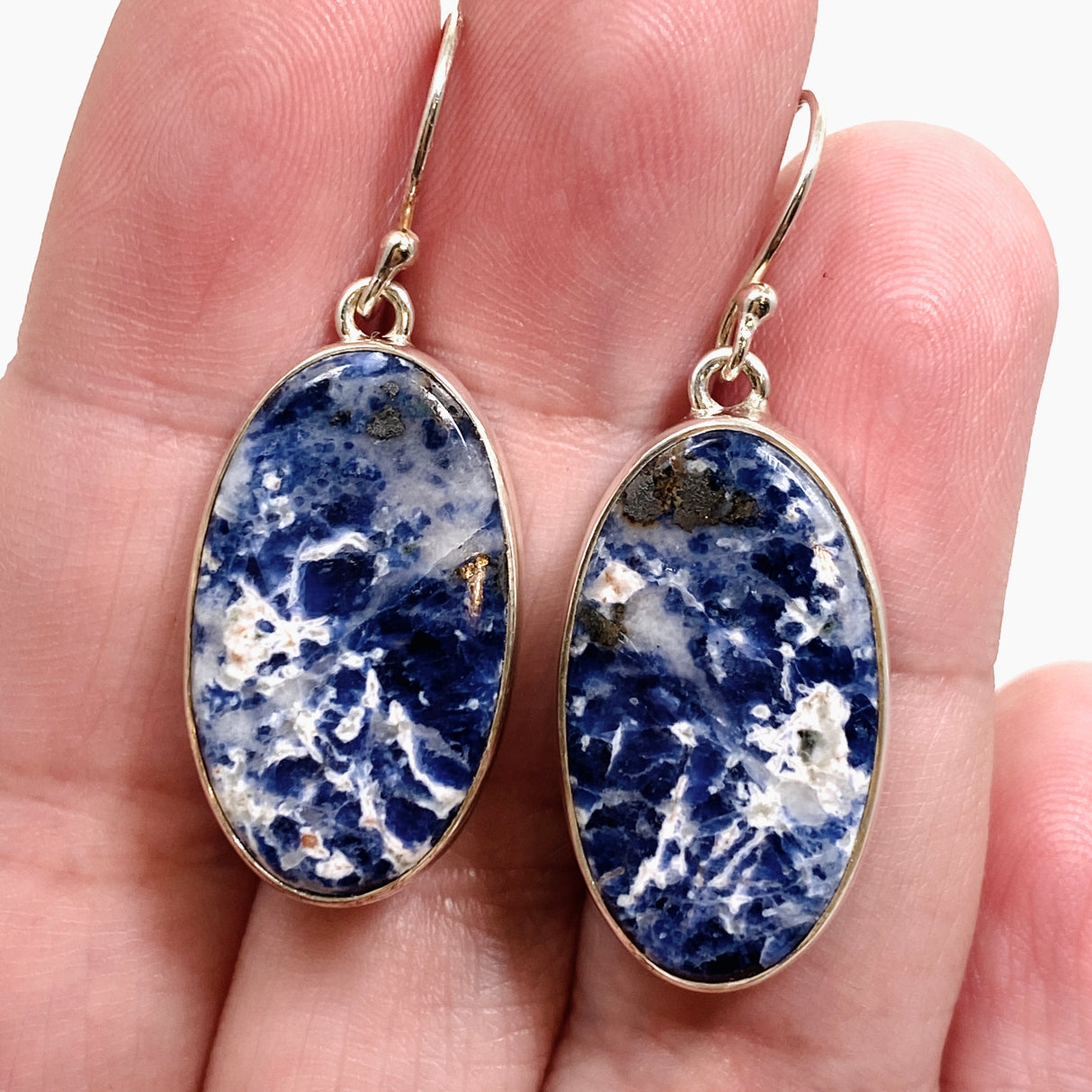 Sodalite Oval Cabochon Earrings KEGJ1560