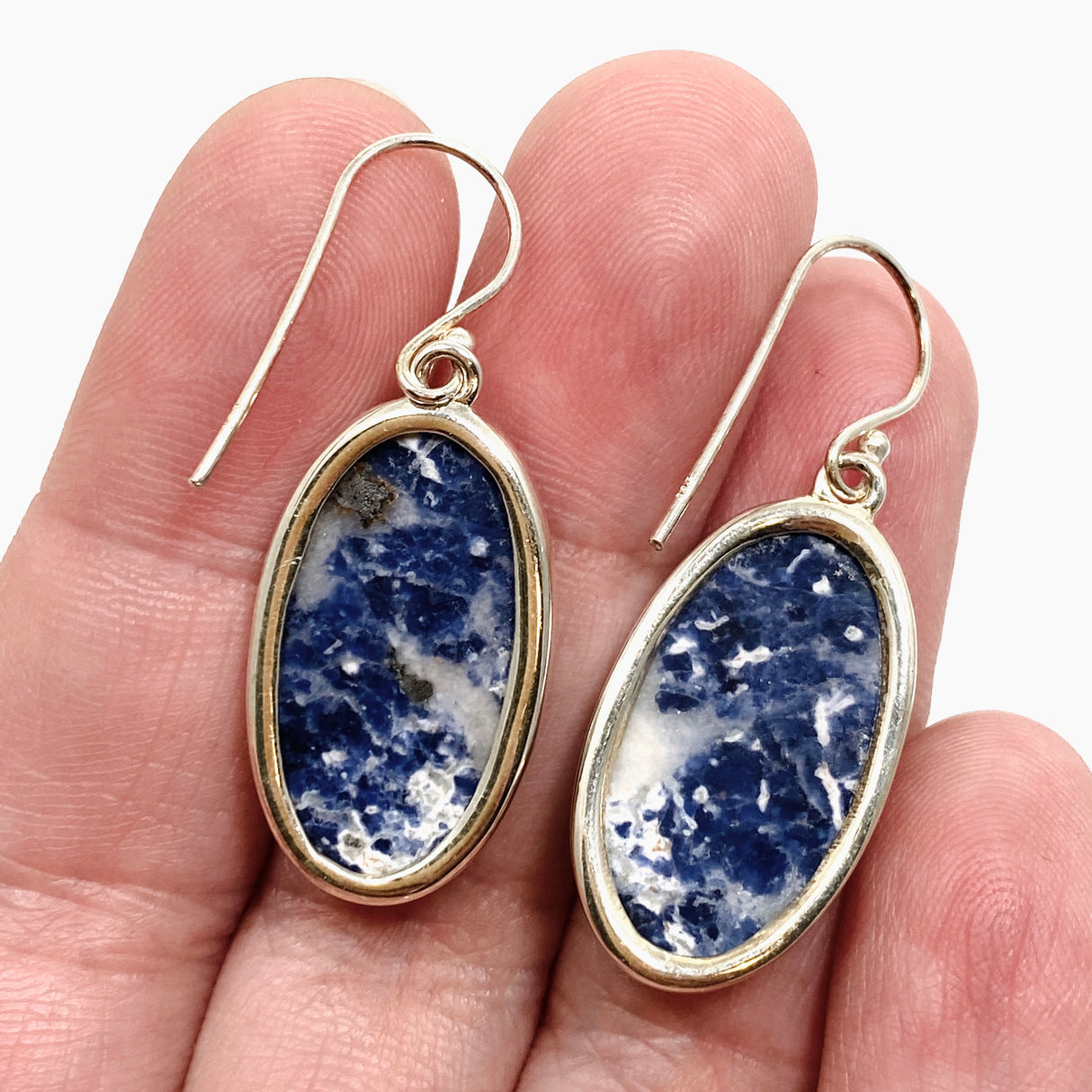 Sodalite Oval Cabochon Earrings KEGJ1560