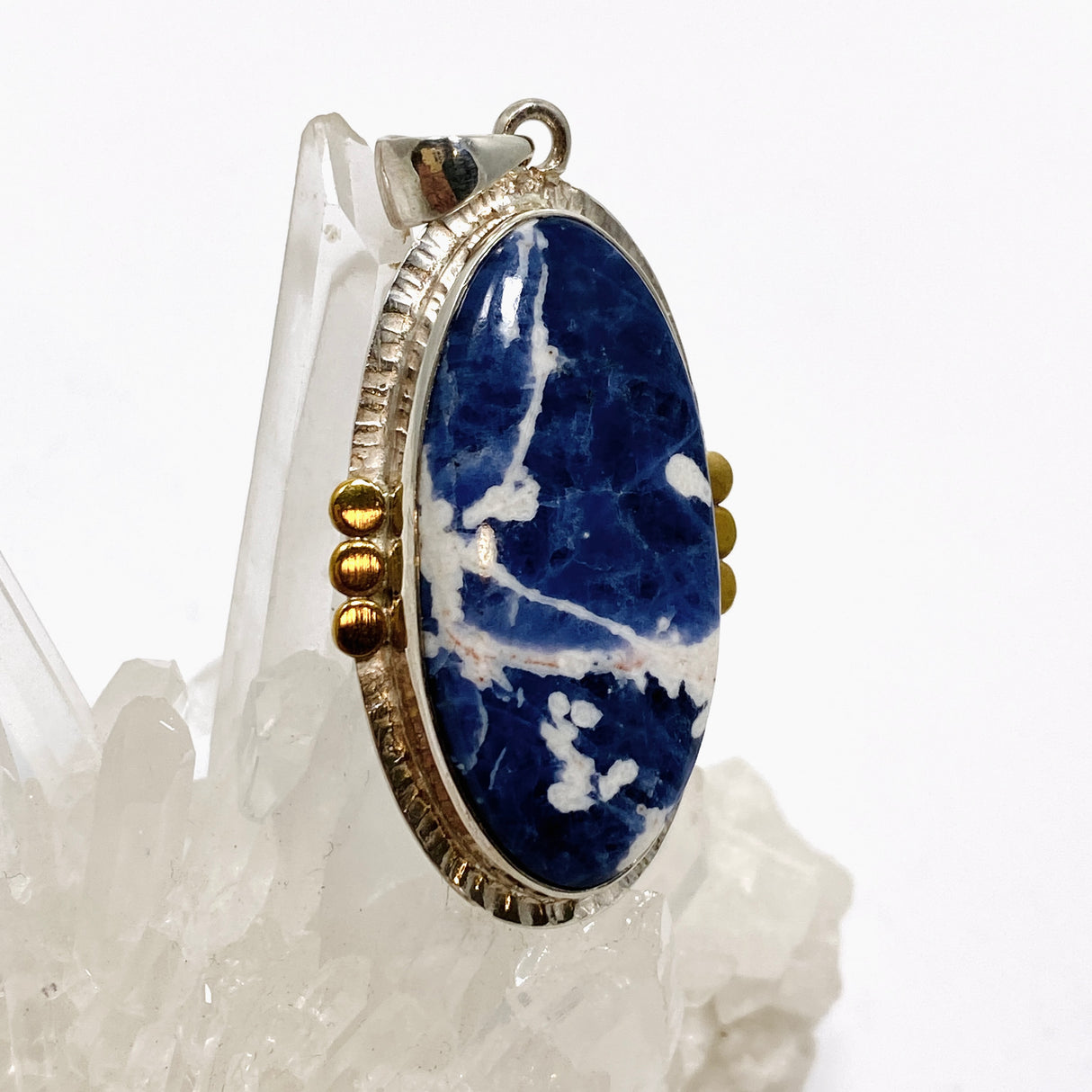Sodalite Oval Cabochon Pendant in a Decorative Setting KPGJ4809
