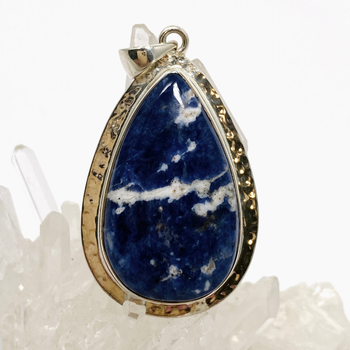 Sodalite Teardrop Cabochon Pendant in a Decorative Setting KPGJ4811