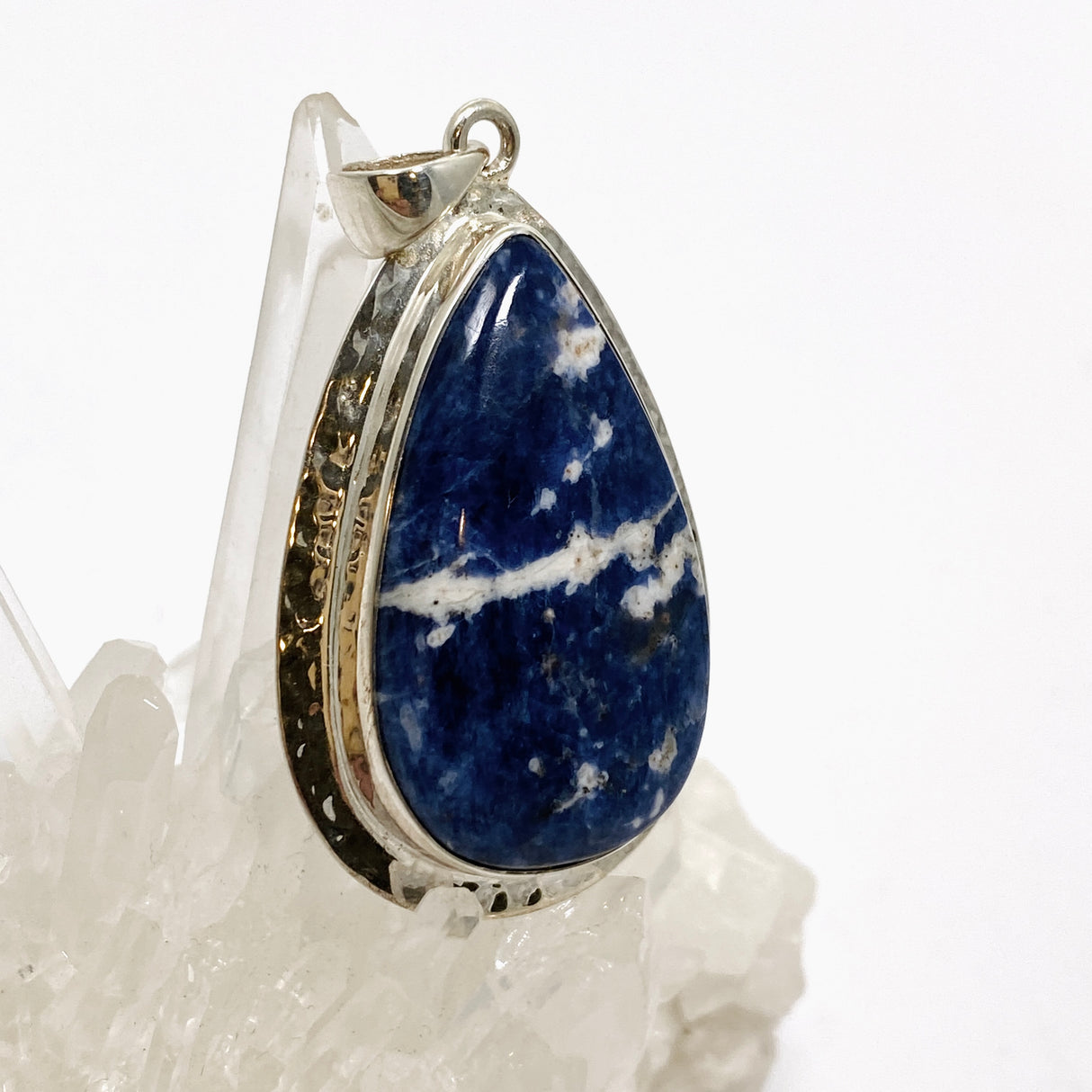 Sodalite Teardrop Cabochon Pendant in a Decorative Setting KPGJ4811