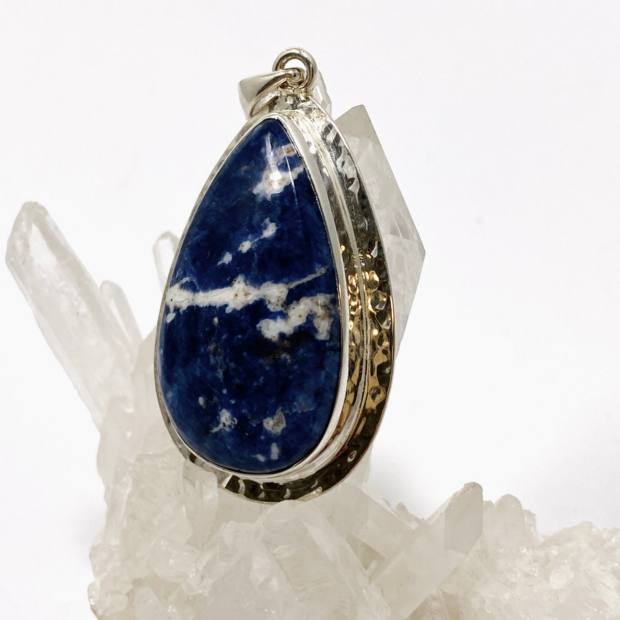 Sodalite Teardrop Cabochon Pendant in a Decorative Setting KPGJ4811