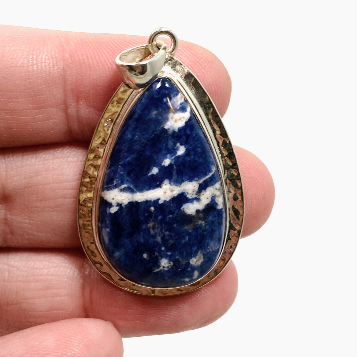 Sodalite Teardrop Cabochon Pendant in a Decorative Setting KPGJ4811