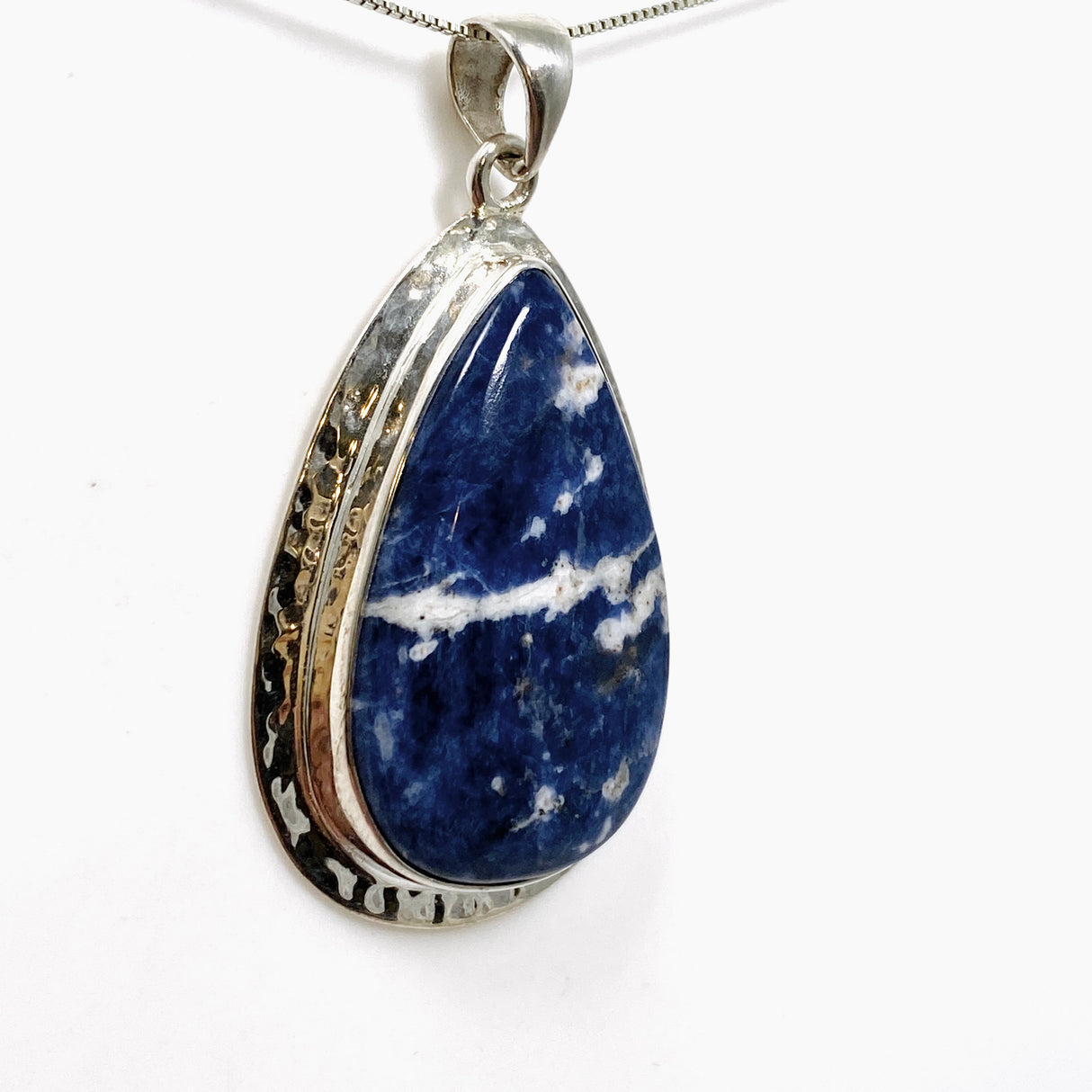 Sodalite Teardrop Cabochon Pendant in a Decorative Setting KPGJ4811