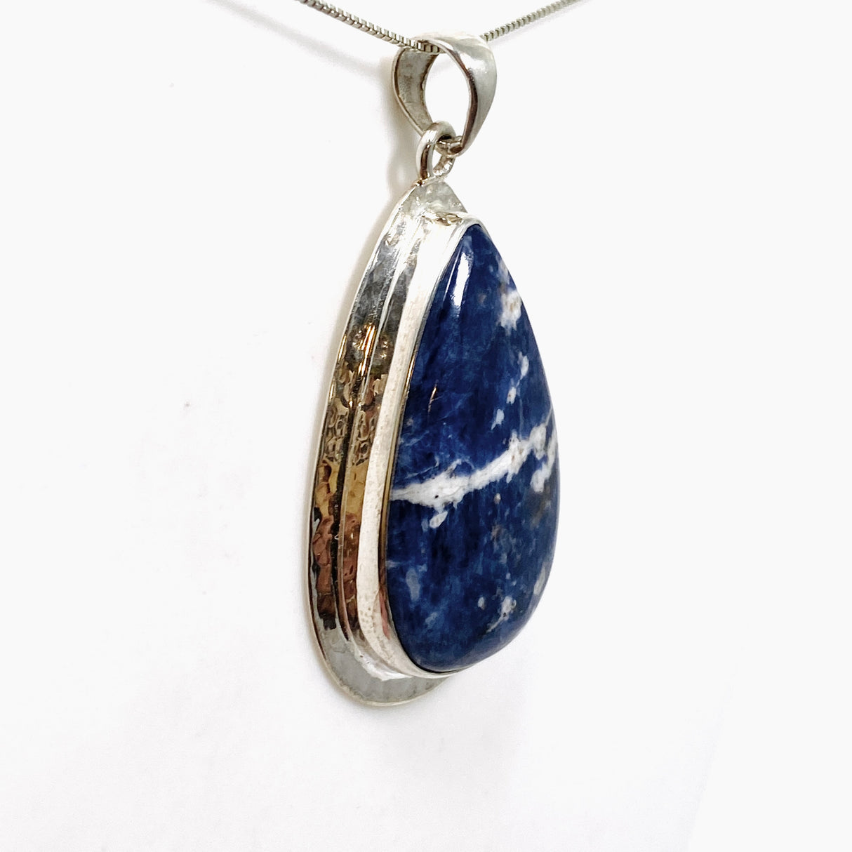 Sodalite Teardrop Cabochon Pendant in a Decorative Setting KPGJ4811