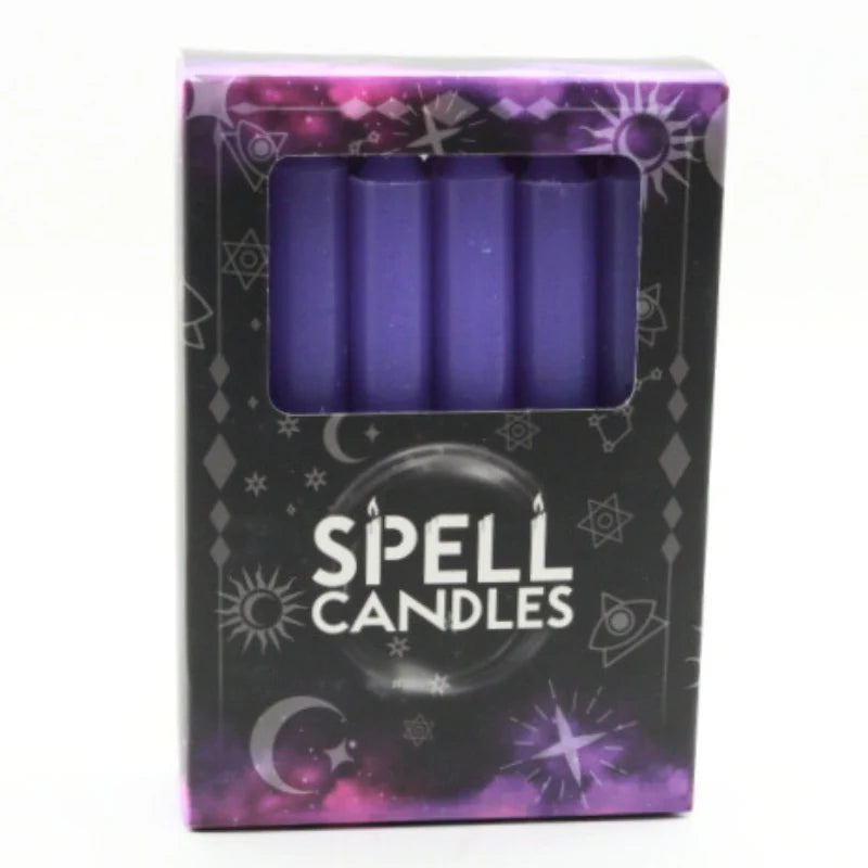 Spell Candle 10cm PURPLE pack of 12