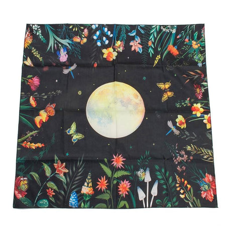 Square Altar Cloth - Full Moon and Butterfly 75.5x76x0.3mm - Nature's Magick