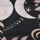 Square Altar Cloth - Moon and Roses Black 75.5x76x0.3mm - Nature's Magick