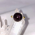 Star Garnet Round Ring with Brass Detailing Size 9 KRGJ3132 - Nature's Magick