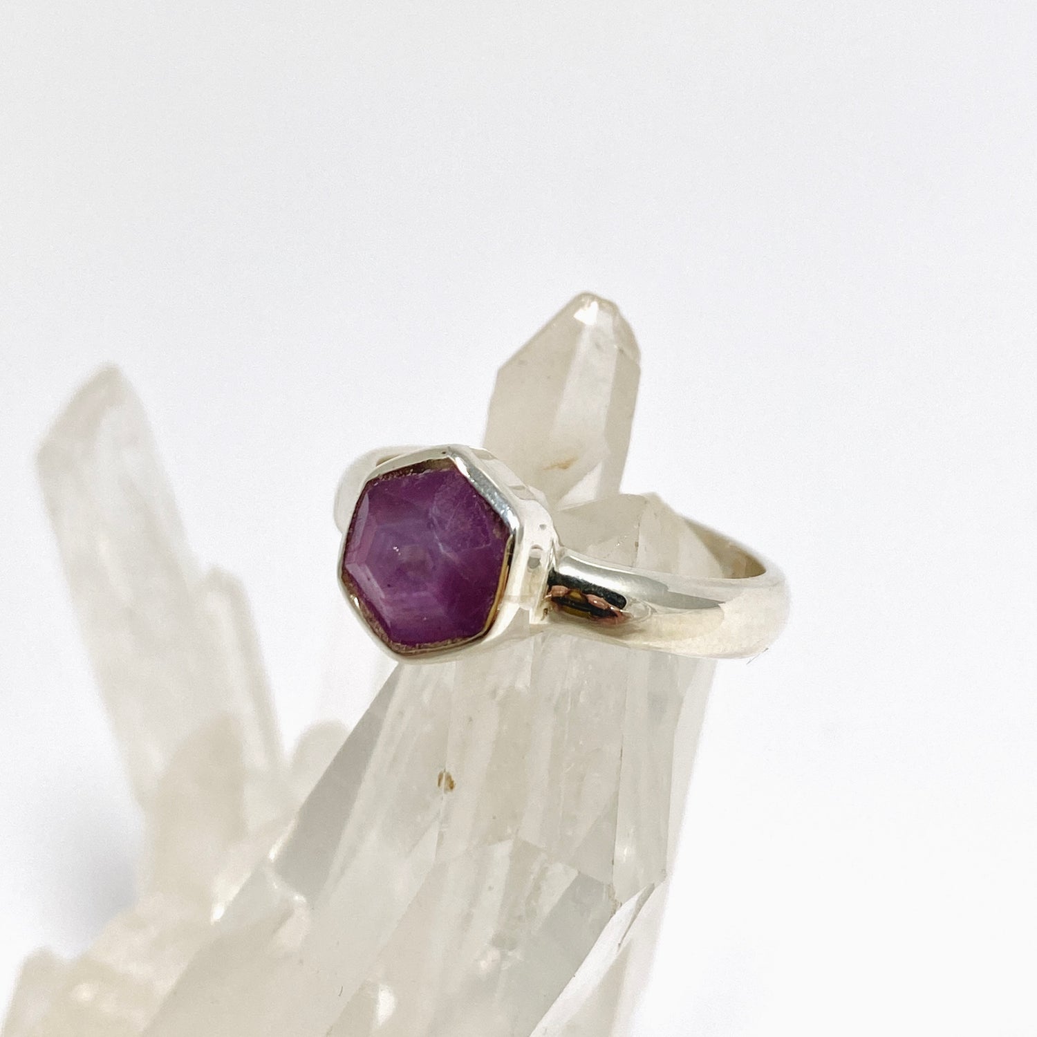 Star Ruby Freeform Faceted Ring Size 6.5 PRGJ983