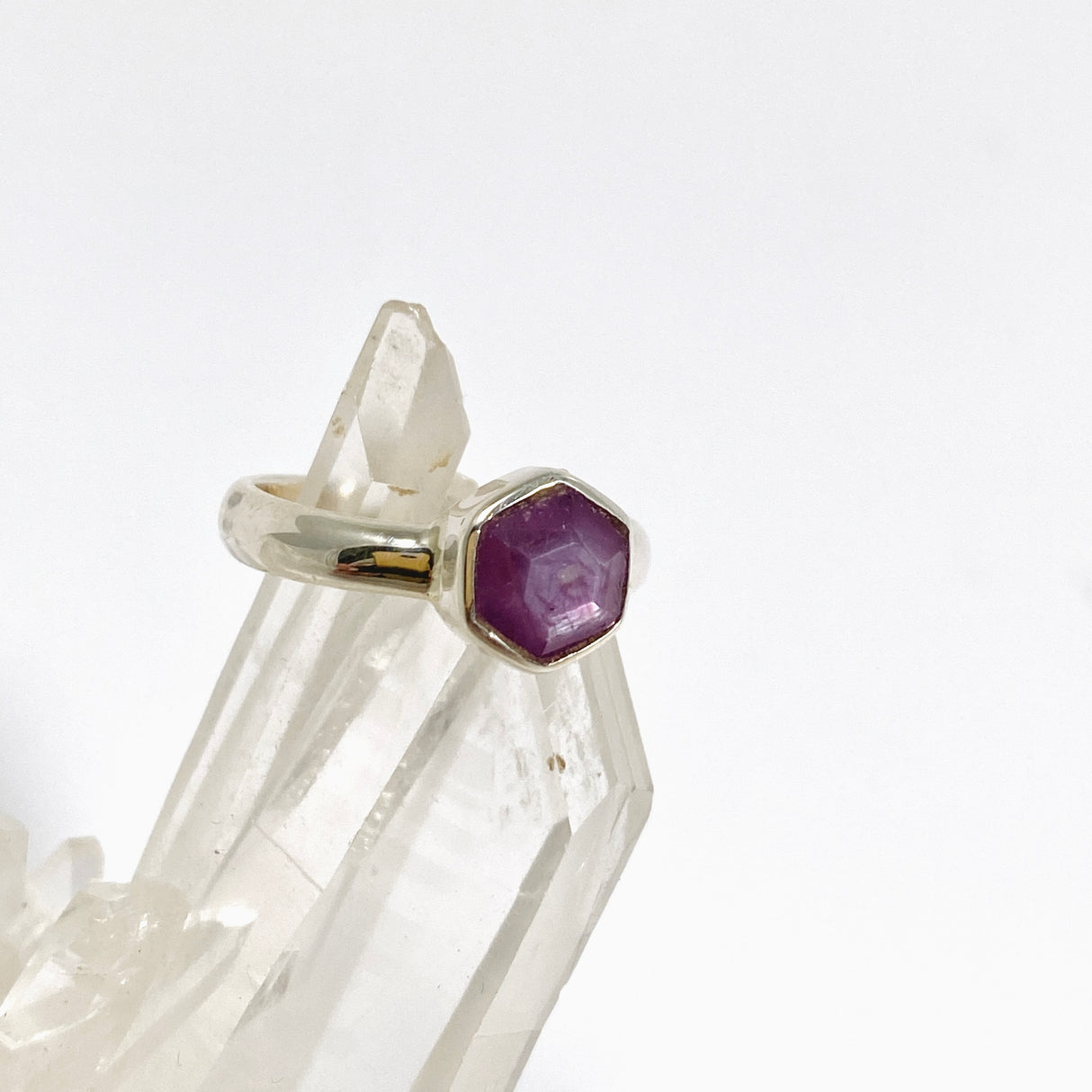 Star Ruby Freeform Faceted Ring Size 6.5 PRGJ983